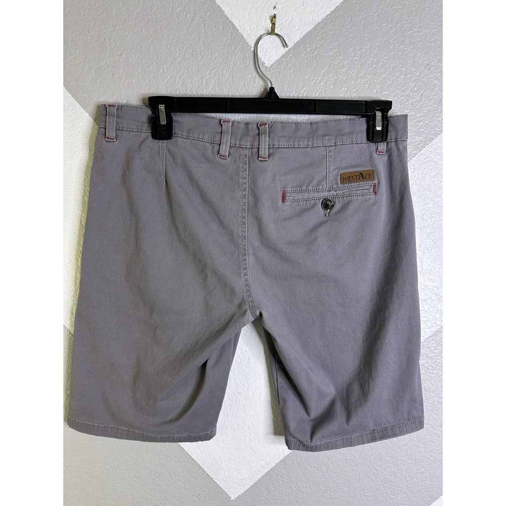 West Ace Mens Stretch Grey Shorts Size 34 Flat Front Inseam 8" - Picture 7 of 8